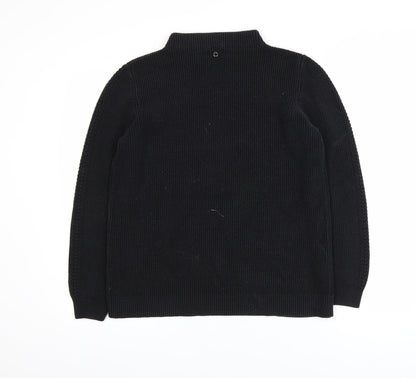 s.Oliver Men's Black Mock Neck Acrylic Knit Jumper M