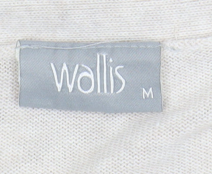Wallis Women Beige Knit Open Cardigan M Relaxed Casual