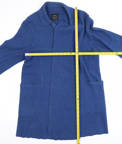 John Lewis Womens Blue Wool Mid-Length Overcoat Size M