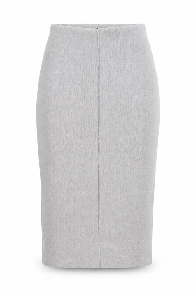 Zara Women Grey Knit Midi Pencil Skirt Size S