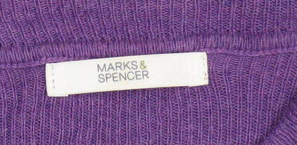 Marks and Spencer Women's Purple Cowl Neck Long Sleeve Tunic Jumper UK 12