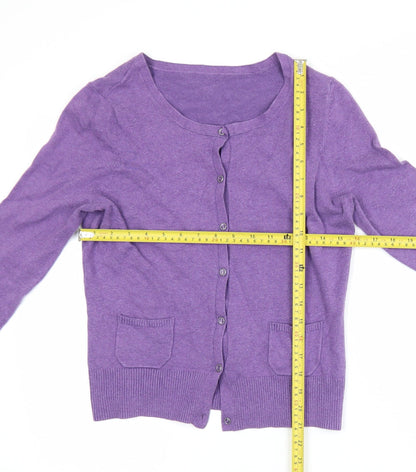Debenhams Women’s Purple Cotton Blend Long Sleeve Cardigan Size 12