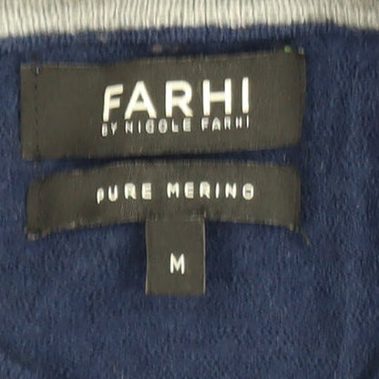 Farhi by Nicole Farhi Men's Blue Merino Wool Crew Neck Jumper M