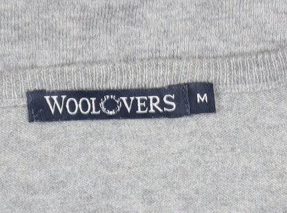 Woolovers Men’s Grey V-Neck Cotton Silk Jumper Size M