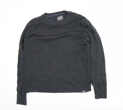 FatFace Men’s Grey Cotton Cashmere Crew Neck Jumper Size L