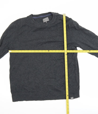 FatFace Men’s Grey Cotton Cashmere Crew Neck Jumper Size L