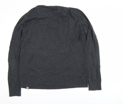 FatFace Men’s Grey Cotton Cashmere Crew Neck Jumper Size L