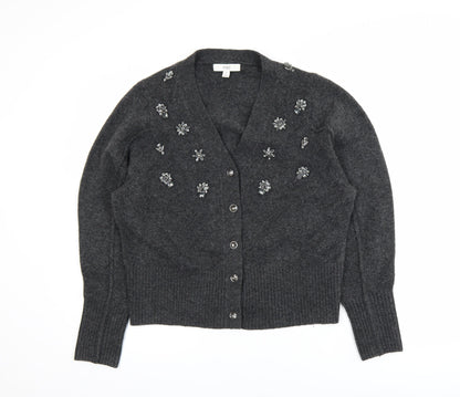 Marks and Spencer Women’s Grey Beaded Knit Cardigan Size M