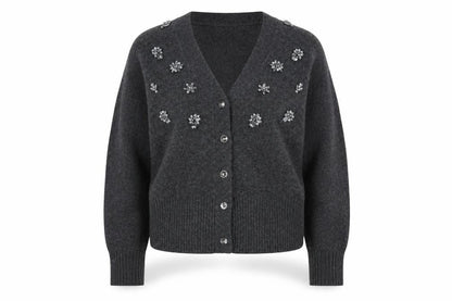 Marks & Spencer Women’s Grey Beaded Knit Cardigan Size M