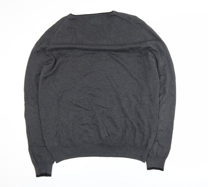 Ben Sherman Men's Grey Cotton V-Neck Pullover Jumper XL