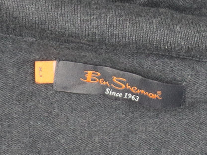 Ben Sherman Men's Grey Cotton V-Neck Pullover Jumper XL
