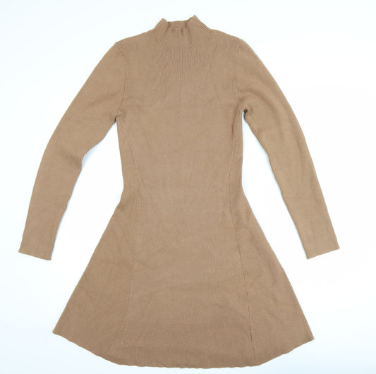 Friends Like These Women Brown Size 14 Knit Fit & Flare Dress
