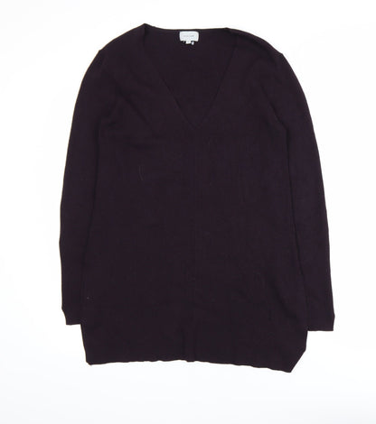 Jigsaw Women Purple V-Neck Long Sleeve Tunic Jumper M
