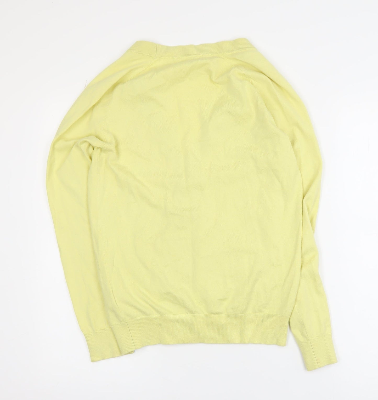 Boden Women's Yellow V-Neck Cotton Cardigan Size 10