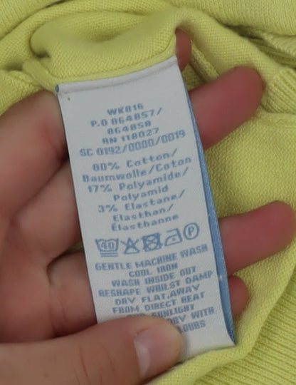 Boden Women's Yellow V-Neck Cotton Cardigan Size 10