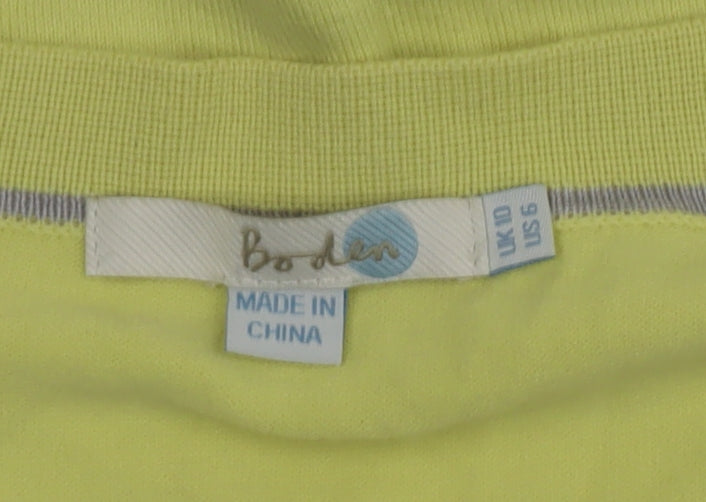 Boden Women's Yellow V-Neck Cotton Cardigan Size 10