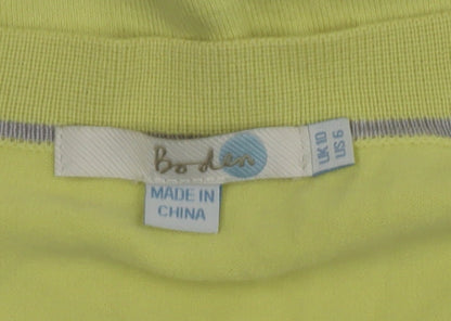 Boden Women's Yellow V-Neck Cotton Cardigan Size 10