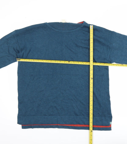 White Stuff Men's Blue Cotton Blend Crew Neck Jumper Size M