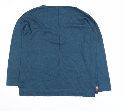 White Stuff Men's Blue Cotton Blend Crew Neck Jumper Size M