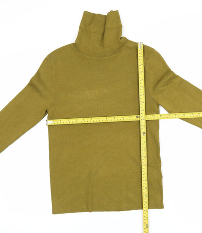 Marks and Spencer Women's Green Roll Neck Knit Long Sleeve Top M