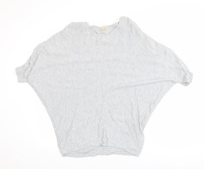 Phase Eight Women Grey Knit Batwing Blouse M Relaxed Fit