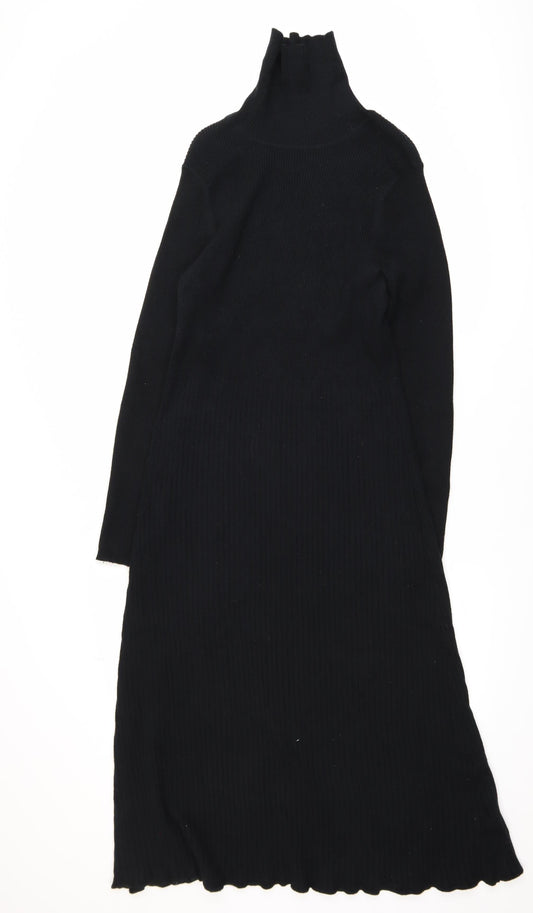 Marks and Spencer Women Black Midi Bodycon Knit Dress L