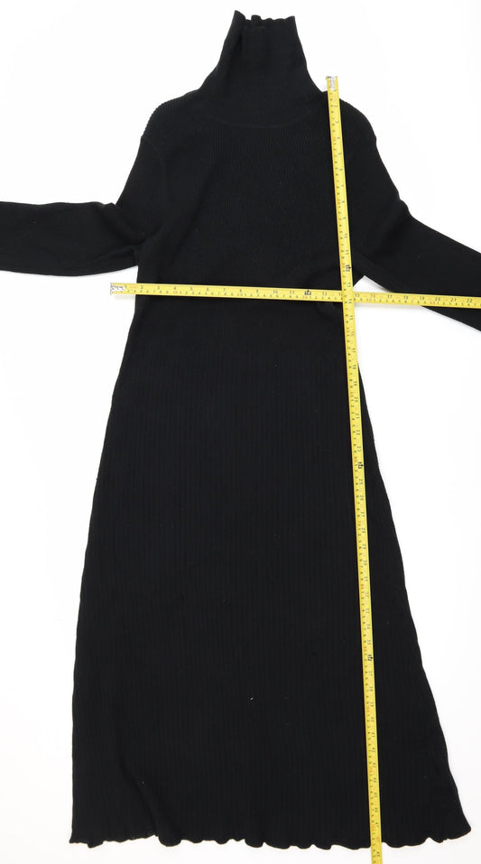 Marks and Spencer Women Black Midi Bodycon Knit Dress L