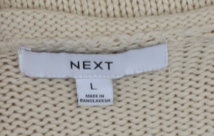 NEXT Women Beige Knit Cotton Sleeveless Vest Jumper L