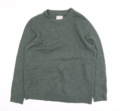 Fat Face Men's Green Wool Blend Crew Neck Pullover Jumper L