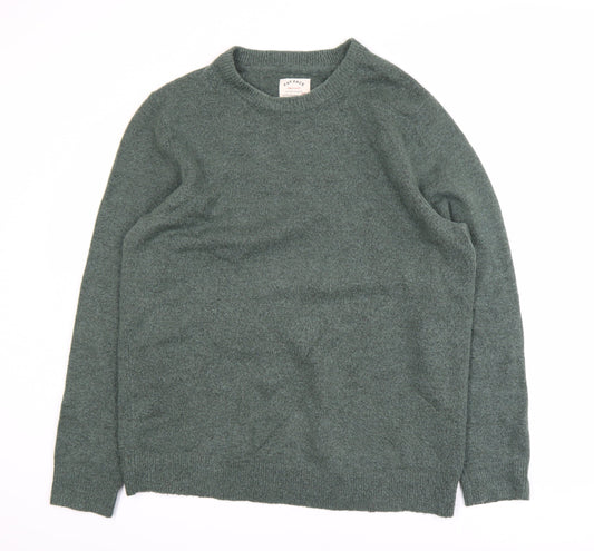 Fat Face Men's Green Wool Blend Crew Neck Pullover Jumper L