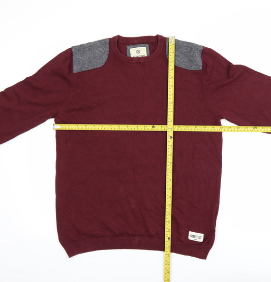 Nanny State Men's Red Cotton Crew Neck Jumper Medium