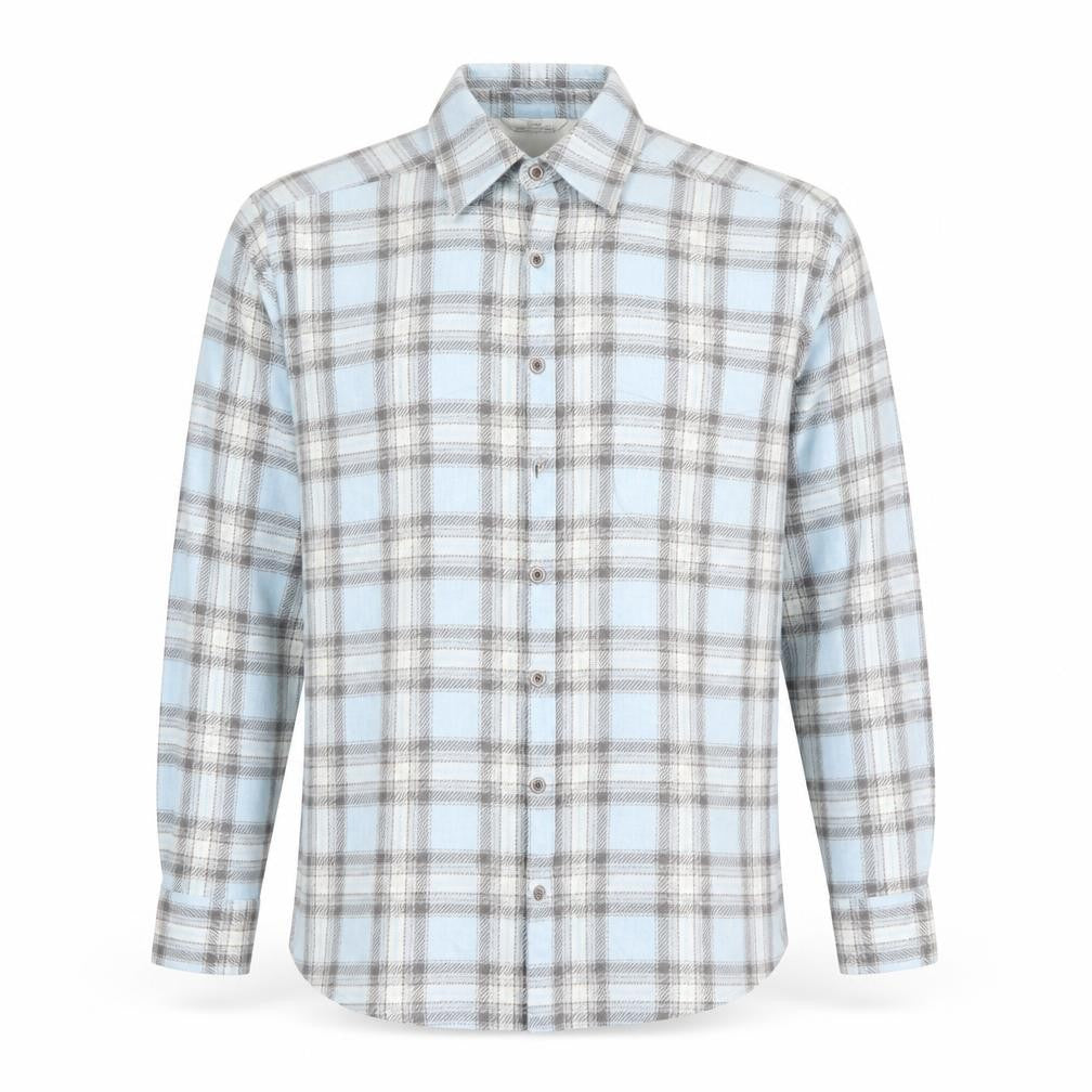 Marks & Spencer Men's Blue Plaid Flannel Long Sleeve Shirt M