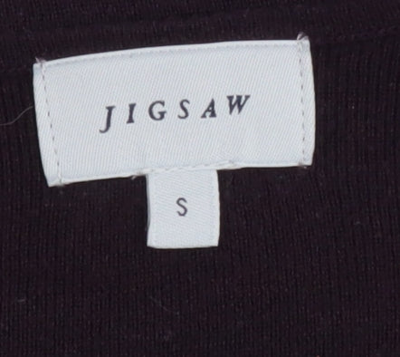 Jigsaw Women's Purple Silk Cotton V-Neck Long Sleeve Top Size S
