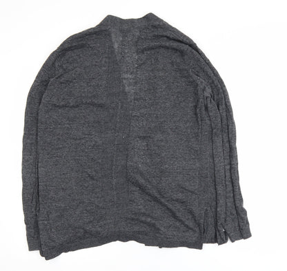 GAP Women Grey XL Linen Blend Open Front Long Sleeve Cardigan