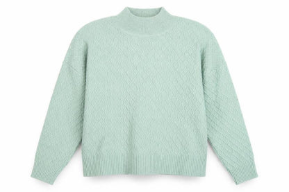FatFace Women Green Mock Neck Cable-Knit Jumper Size 14
