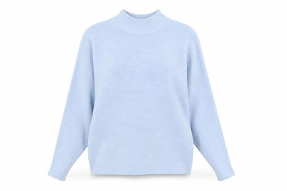 Principles Womens Blue Mock Neck Relaxed Fit Knit Jumper Size L