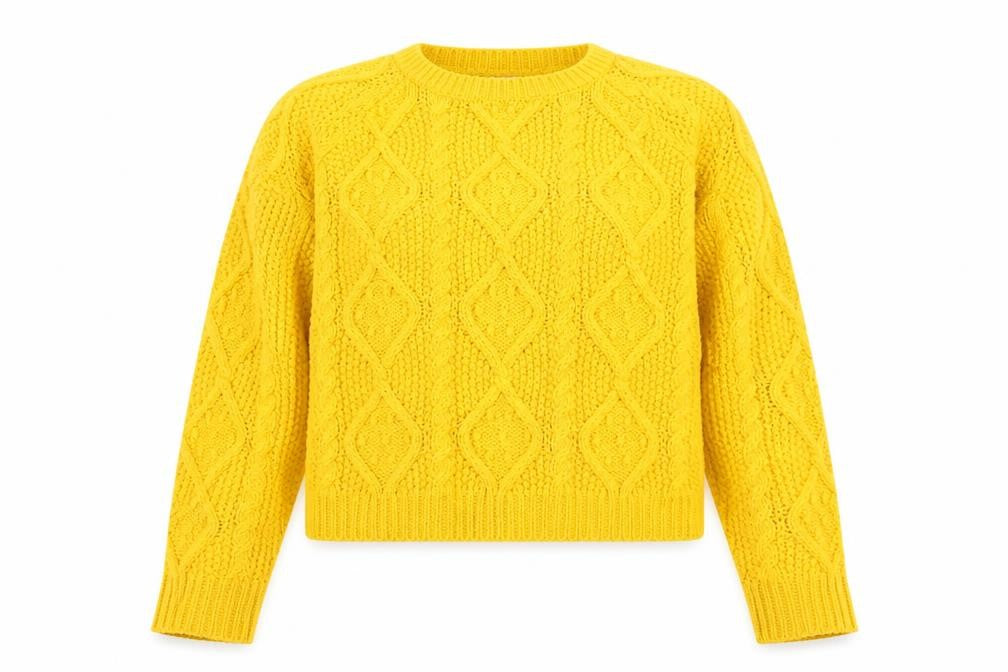 Cache Cache Women’s Yellow Cable-Knit Acrylic Jumper M