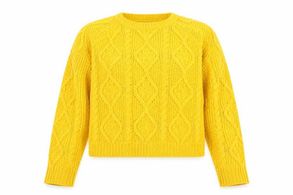 Cache Cache Women’s Yellow Cable-Knit Acrylic Jumper M