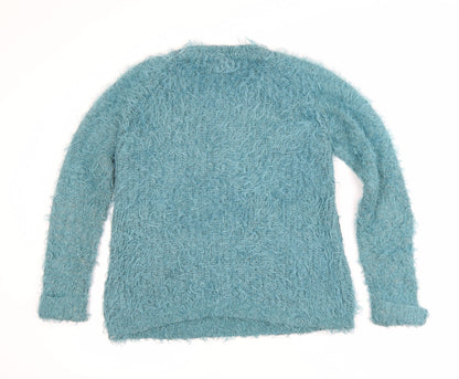 RJR John Rocha Women's Blue Size 12 Fluffy Knit Jumper