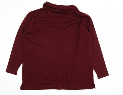 Mash Mash Men's Burgundy Acrylic Long Sleeve Polo Size 2XL