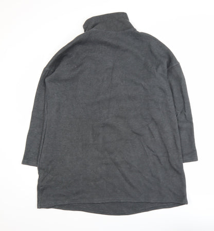 Very Womens Grey Roll Neck Tunic Knit Top Size 12