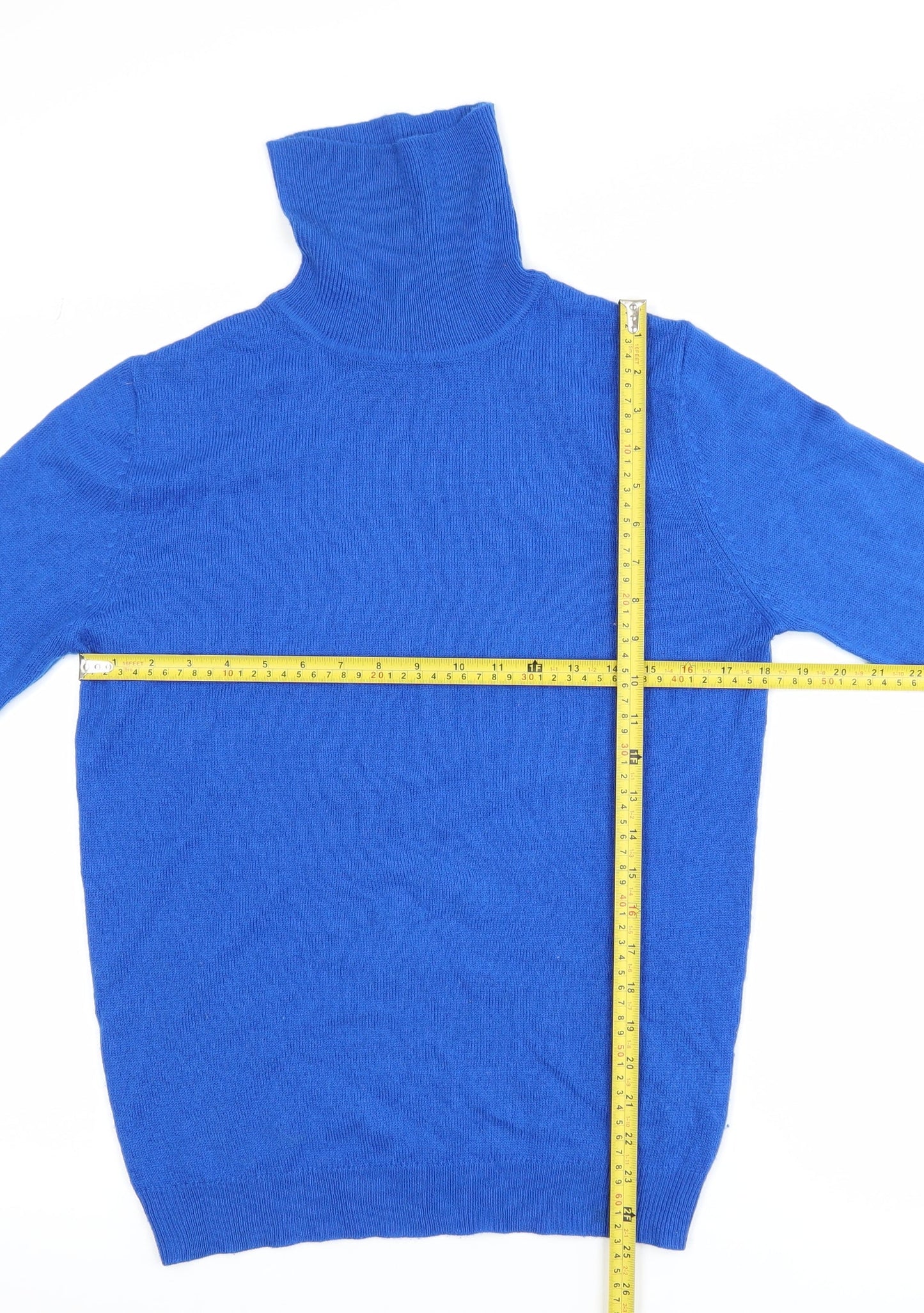 COLLUSION Women’s Blue Roll Neck Knit Jumper Size M Acrylic