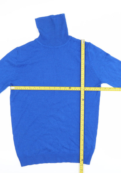 COLLUSION Women’s Blue Roll Neck Knit Jumper Size M Acrylic