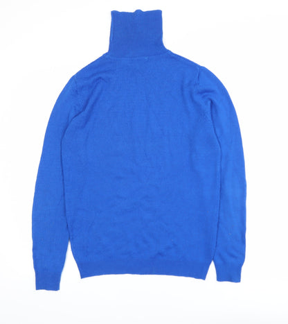 COLLUSION Women’s Blue Roll Neck Knit Jumper Size M Acrylic
