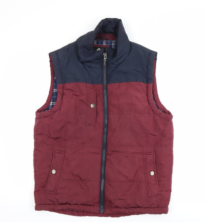 Cotton On Nineteen Ninety One Men's Burgundy Blue Puffer Waistcoat M