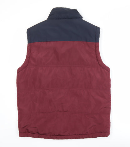 Cotton On Nineteen Ninety One Men's Burgundy Blue Puffer Waistcoat M