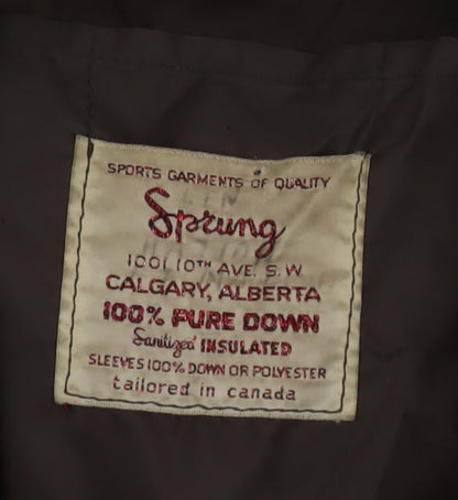 Sprung Men's Brown Down Puffer Jacket L Winter Insulated Hooded