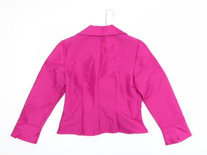 Talbots Petites Pink Satin Wrap Blouse Women’s Size 8 Long Sleeve Buckle Accent