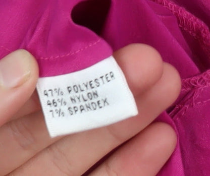 Talbots Petites Pink Satin Wrap Blouse Women’s Size 8 Long Sleeve Buckle Accent