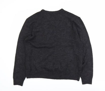 Marks and Spencer Womens Grey Sequin Stars Jumper Size L